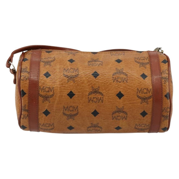MCM Vicetos Logogram Shoulder Bag PVC Leather Brown Gold Auth ka4095A