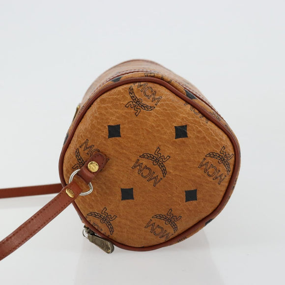 MCM Vicetos Logogram Shoulder Bag PVC Leather Brown Gold Auth ka4095A