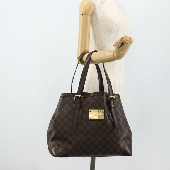 LOUIS VUITTON Damier Ebene Hampstead MM Tote Bag N51204 LV Auth ka4096