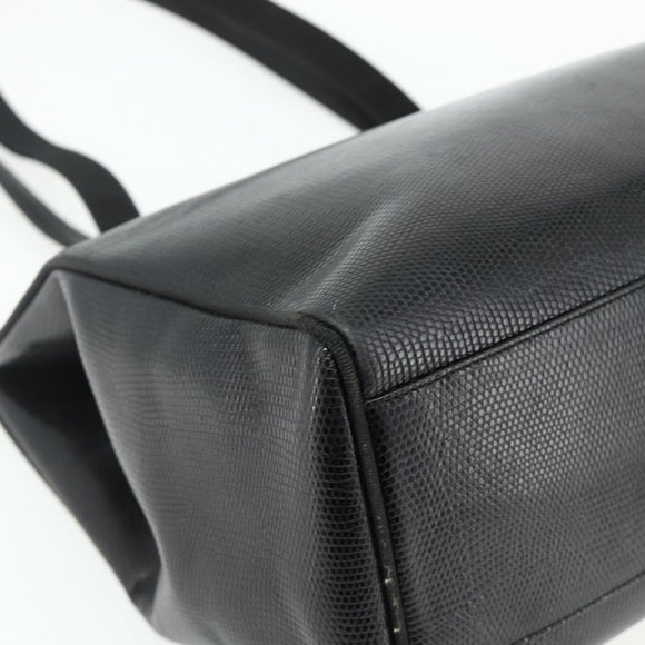 Salvatore Ferragamo Vala Tote Bag Leather Black Gold Auth ka4098