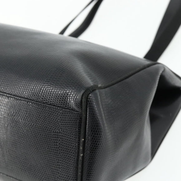 Salvatore Ferragamo Vala Tote Bag Leather Black Gold Auth ka4098