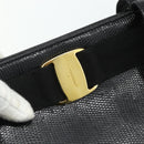 Salvatore Ferragamo Vala Tote Bag Leather Black Gold Auth ka4098-10