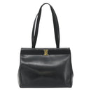 Salvatore Ferragamo Vala Tote Bag Leather Black Gold Auth ka4098-13