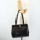Salvatore Ferragamo Vala Tote Bag Leather Black Gold Auth ka4098-21