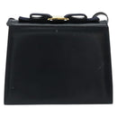 Salvatore Ferragamo Vala Shoulder Bag Leather Navy Gold Auth ka4099-2