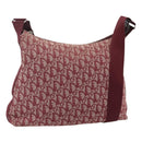 Christian Dior Trotter Canvas Shoulder Bag Red Silver Auth ka4100A-1