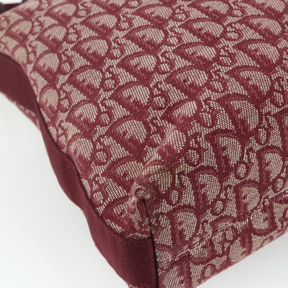Christian Dior Trotter Canvas Shoulder Bag Red Silver Auth ka4100A