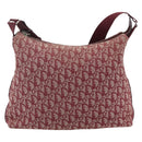 Christian Dior Trotter Canvas Shoulder Bag Red Silver Auth ka4100A-2
