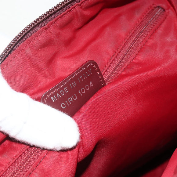 Christian Dior Trotter Canvas Shoulder Bag Red Silver Auth ka4100A