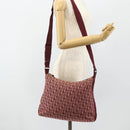 Christian Dior Trotter Canvas Shoulder Bag Red Silver Auth ka4100A-22