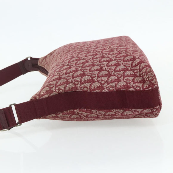 Christian Dior Trotter Canvas Shoulder Bag Red Silver Auth ka4100A