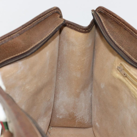 GUCCI GG Supreme Web Sherry Line Hand Bag PVC Beige Gold 002 4083 39 Auth ka4103