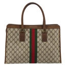 GUCCI GG Supreme Web Sherry Line Hand Bag PVC Beige Gold 002 4083 39 Auth ka4103-2