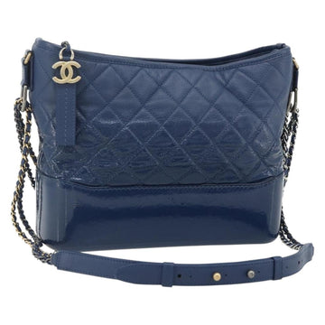 CHANEL Chain Gabriel De Chanel Bag Caviar Skin Blue Gold CC Auth ka4104SAV