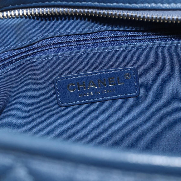 CHANEL Chain Gabriel De Chanel Bag Caviar Skin Blue Gold CC Auth ka4104SAV