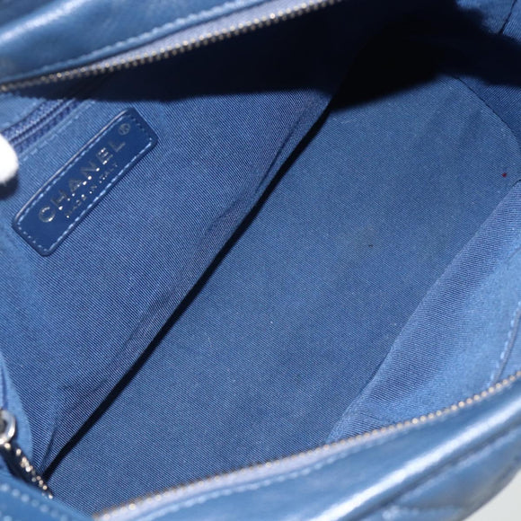 CHANEL Chain Gabriel De Chanel Bag Caviar Skin Blue Gold CC Auth ka4104SAV