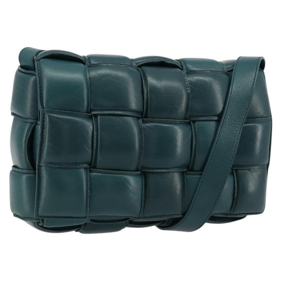 BOTTEGA VENETA MAXI INTRECCIATO Padded Cassette Bag Leather Green Auth ka4105SAV