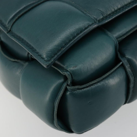 BOTTEGA VENETA MAXI INTRECCIATO Padded Cassette Bag Leather Green Auth ka4105SAV