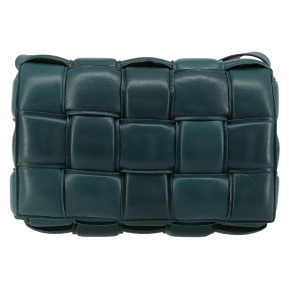 BOTTEGA VENETA MAXI INTRECCIATO Padded Cassette Bag Leather Green Auth ka4105SAV