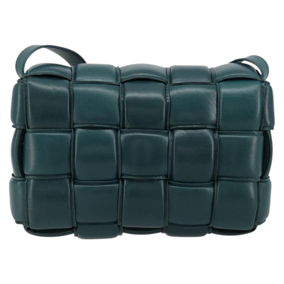 BOTTEGA VENETA MAXI INTRECCIATO Padded Cassette Bag Leather Green Auth ka4105SAV