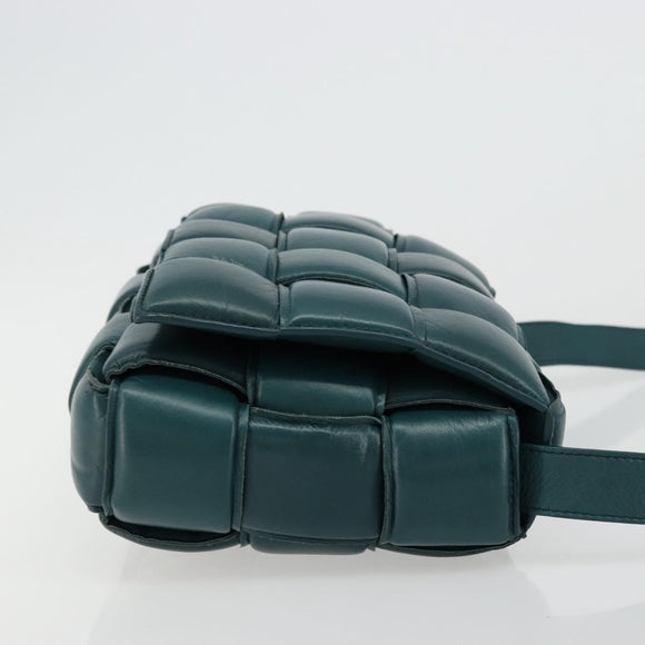 BOTTEGA VENETA MAXI INTRECCIATO Padded Cassette Bag Leather Green Auth ka4105SAV