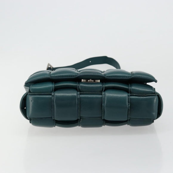 BOTTEGA VENETA MAXI INTRECCIATO Padded Cassette Bag Leather Green Auth ka4105SAV