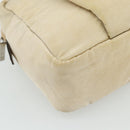 LOEWE Hand Bag Leather Beige Silver Auth ka4107-14