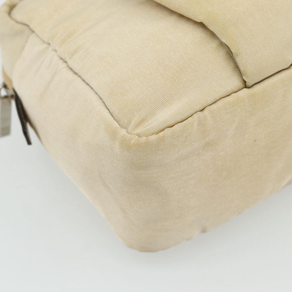 LOEWE Hand Bag Leather Beige Silver Auth ka4107