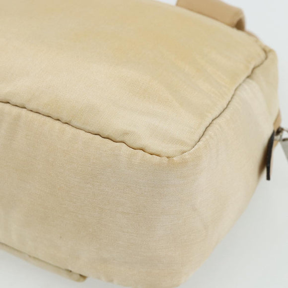 LOEWE Hand Bag Leather Beige Silver Auth ka4107
