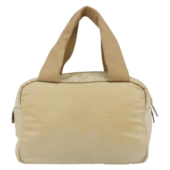 LOEWE Hand Bag Leather Beige Silver Auth ka4107