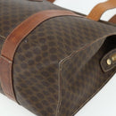 CELINE Macadam Canvas Tote Bag PVC Leather Brown Gold Auth ka4109-10