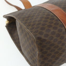 CELINE Macadam Canvas Tote Bag PVC Leather Brown Gold Auth ka4109-11