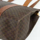 CELINE Macadam Canvas Tote Bag PVC Leather Brown Gold Auth ka4109-12