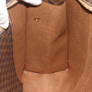 CELINE Macadam Canvas Tote Bag PVC Leather Brown Gold Auth ka4109-18