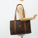 CELINE Macadam Canvas Tote Bag PVC Leather Brown Gold Auth ka4109-23