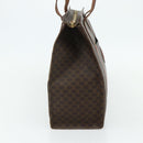 CELINE Macadam Canvas Tote Bag PVC Leather Brown Gold Auth ka4109-4