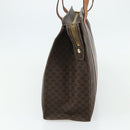 CELINE Macadam Canvas Tote Bag PVC Leather Brown Gold Auth ka4109-5