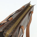 CELINE Macadam Canvas Tote Bag PVC Leather Brown Gold Auth ka4109-6