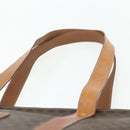 CELINE Macadam Canvas Tote Bag PVC Leather Brown Gold Auth ka4109-8
