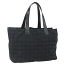 CHANEL New Travel Line Tote Bag Nylon Black gold CC Auth ka411-1