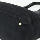 CHANEL New Travel Line Tote Bag Nylon Black gold CC Auth ka411-10