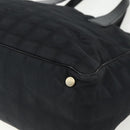 CHANEL New Travel Line Tote Bag Nylon Black gold CC Auth ka411-12