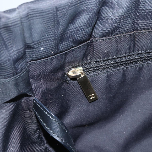 CHANEL New Travel Line Tote Bag Nylon Black gold CC Auth ka411