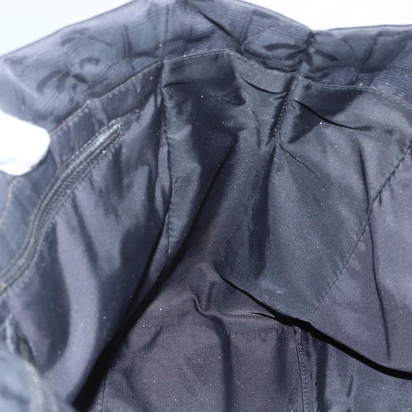 CHANEL New Travel Line Tote Bag Nylon Black gold CC Auth ka411