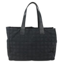 CHANEL New Travel Line Tote Bag Nylon Black gold CC Auth ka411-2