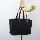 CHANEL New Travel Line Tote Bag Nylon Black gold CC Auth ka411-22