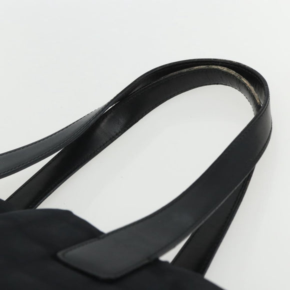 CHANEL New Travel Line Tote Bag Nylon Black gold CC Auth ka411