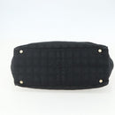 CHANEL New Travel Line Tote Bag Nylon Black gold CC Auth ka411-9