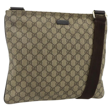 GUCCI GG Supreme Shoulder Bag PVC Beige Gold 201446 Auth ka4112