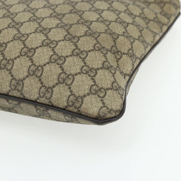 GUCCI GG Supreme Shoulder Bag PVC Beige Gold 201446 Auth ka4112